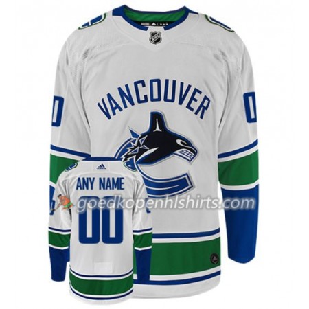 Vancouver Canucks Custom Adidas Wit Authentic Shirt - Mannen